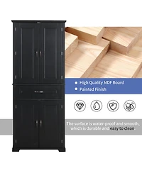 Casainc Bathroom Storage Cabinet with Doors and Drawer, Multiple Spaces, Adjustable Shelf