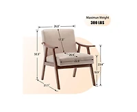 Casainc Mid-Century Modern Chair with Solid Wood Frame