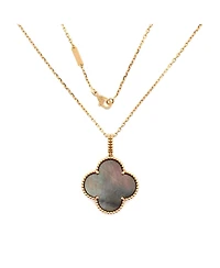 Pre-Owned Van Cleef & Arpels Magic Alhambra Long Necklace 18K Rose Gold and Grey Mother of Pearl