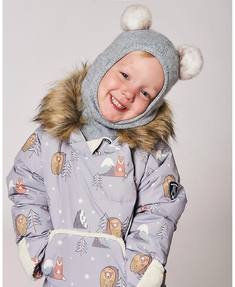 Deux par Deux Baby Unisex Knit Balaclava Heather Gray - Baby