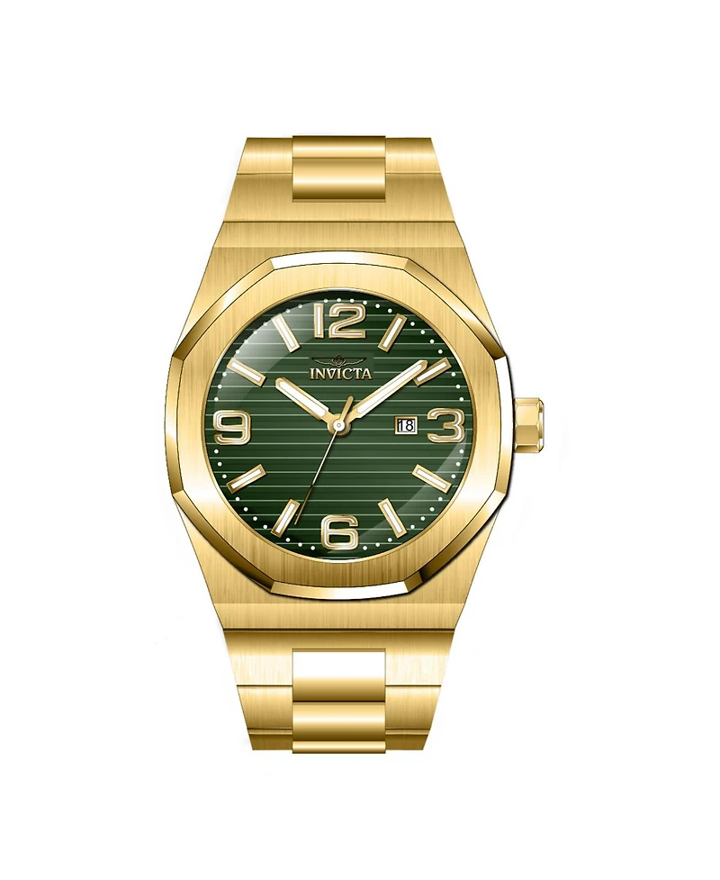 Invicta Men's Huracan Quartz 3 Hand Green Dial Watch