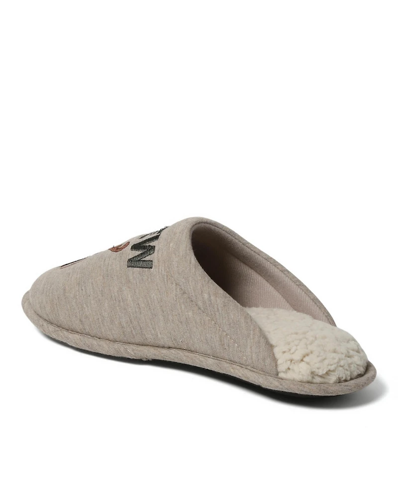Dearfoams Men's Cozyfoams Holiday Novelty Scuff Slipper and Gift Bag