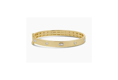 Etoielle Vermeil Multi Shape Cubic Zirconia Bangle Emerald and Round Cut Etoielle