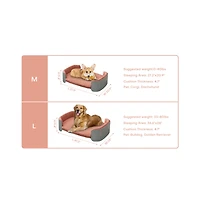 Aostirmotor White and Cat Couch Bed with Removable Mattress Cover Suitable for Mid Animal