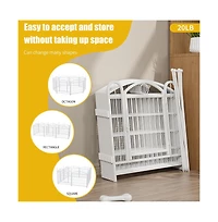 Aostirmotor 24 in H. 8 White Panels Heavy Duty Metal Dog Pen Pet with Door for Large Medium Small Dogs Indoor Outdoor
