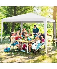 Gymax 10 Ft X 10 Ft Canopy Tent Heavy Duty Gazebo Shelter White Outdoor