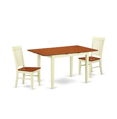 East West Furniture Dining Room Set Buttermilk & Cherry