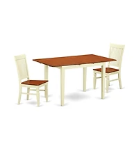 East West Furniture Dining Room Set Buttermilk & Cherry