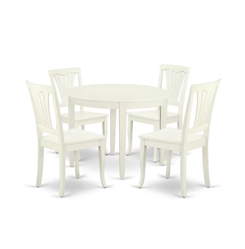 East West Furniture Dining Room Set Linen White