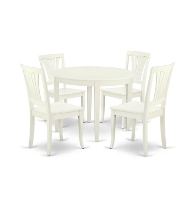 East West Furniture Dining Room Set Linen White