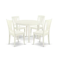 East West Furniture Dining Room Set Linen White