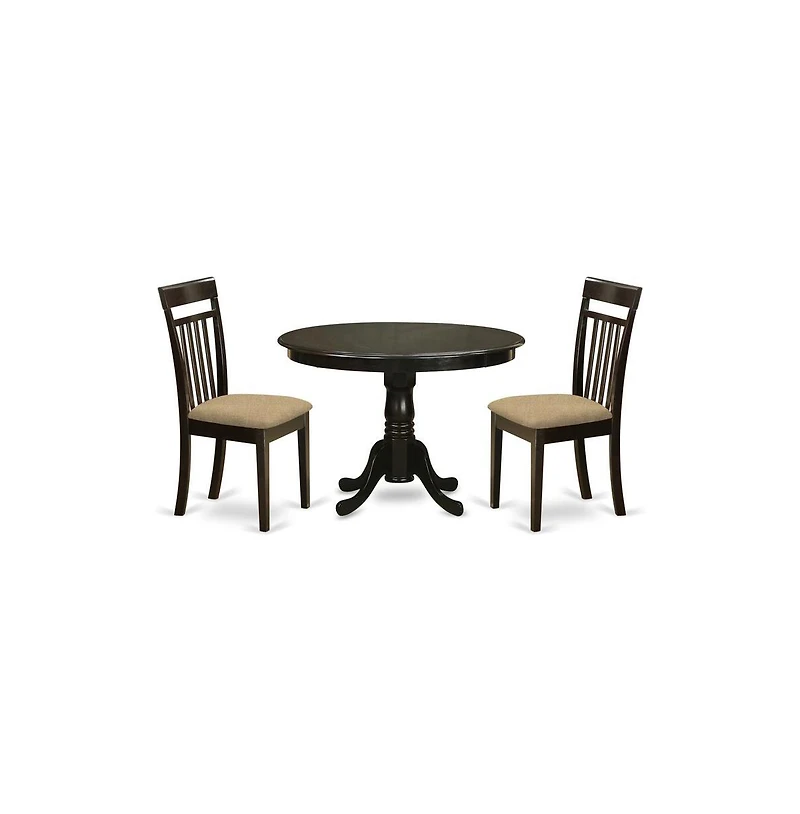 East West Furniture 3 Pc Kitchen nook Dining set-Dining Table and 2 dinette Chairs