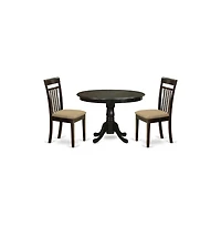 East West Furniture 3 Pc Kitchen nook Dining set-Dining Table and 2 dinette Chairs
