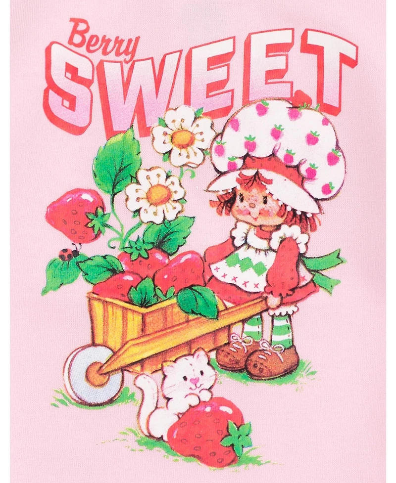 Strawberry Shortcake Fleece Pullover Sweatshirt with Faux Fur Sleeves