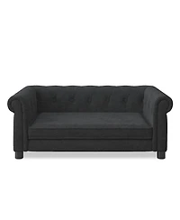 Aostirmotor Elevated Dog Sofa Bed Linen for Small Medium Dogs Black