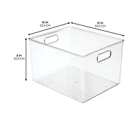 mDesign Plastic Storage Bin with Handles - Set of 8 - Clear - Made in Usa