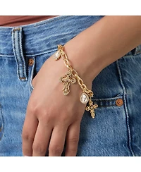 Jessica Simpson Crystal Cross Charm Bracelet