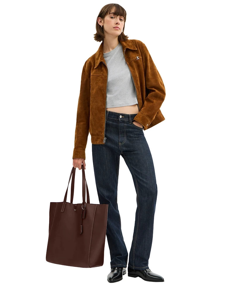 Natural Grain Leather Broadway Tote Bag