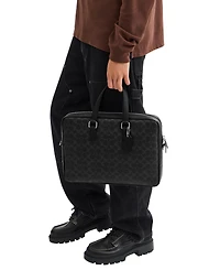 Coach Men's Caden Brief Signature Coated Canvas Laptop Bag