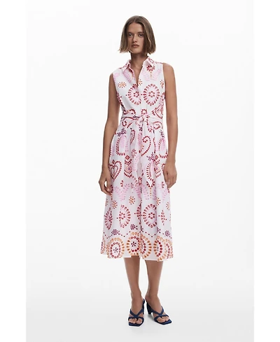 Desigual Women's Printed midi dress with bow