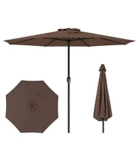 Costway 12 Ft Patio Umbrella Outdoor Market with Crank Handle 8 Sturdy Ribs