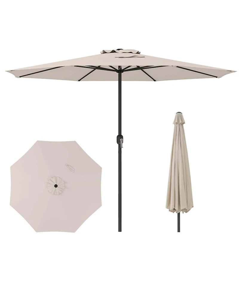 Costway 12 Ft Patio Umbrella Outdoor Market with Crank Handle 8 Sturdy Ribs