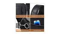 14-16 inch Sling Bag for Men,Black Crossbody Bag with Usb Charging Port Fits 10.2inch iPad, Casual Daypack(Black)