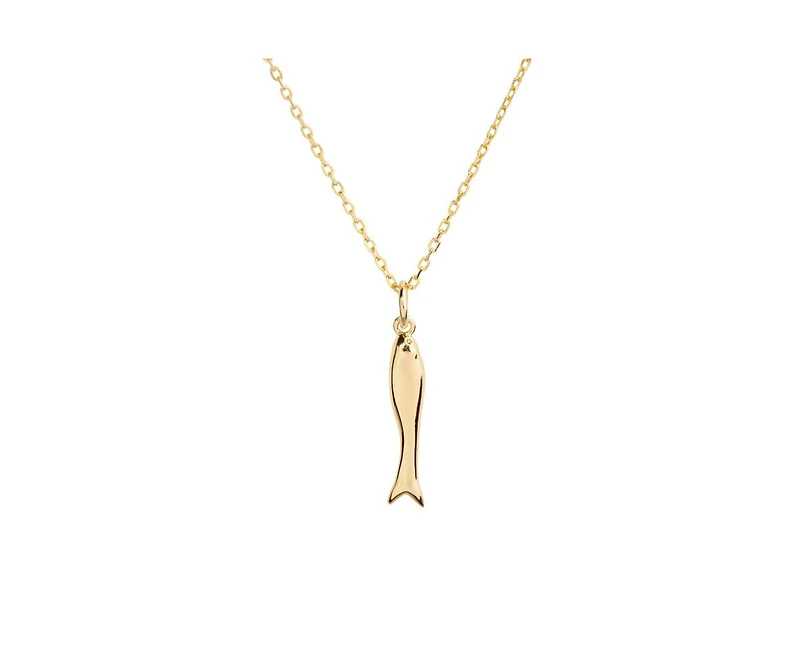 Little Sky Stone 14K Gold Plated Lucky Fish Charm Necklace