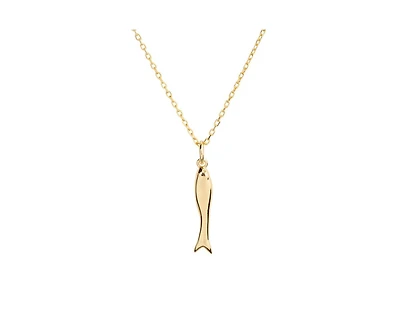 Little Sky Stone 14K Gold Plated Lucky Fish Charm Necklace