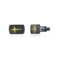 Stainless Steel, Rectangle North Star Cz Cuff Links