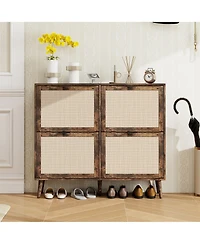 Boyel Living 4 Door Shoe Rack, Freestanding Modern Storage Cabinet, for Room, Entryway