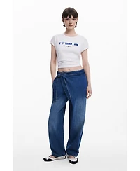 Desigual Women's Baggy wrap-style jeans