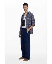 Desigual Men's Short-sleeve shirt with ethnic embroidery