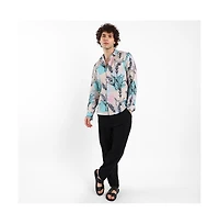 Campus Sutra Men's Sprig-Waffle Shirt