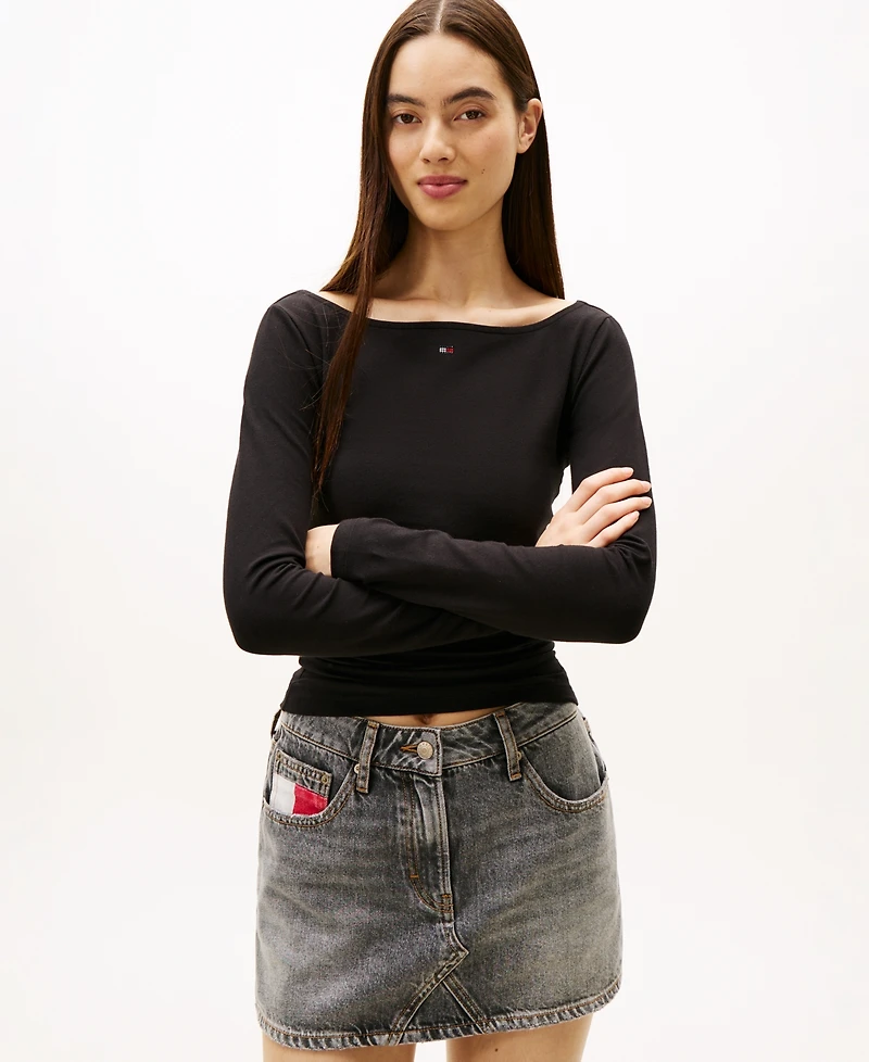 Tommy Jeans Women's Slim Flag Bling Long Sleeve T-Shirt