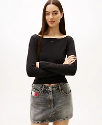 Tommy Jeans Women's Slim Flag Bling Long Sleeve T-Shirt