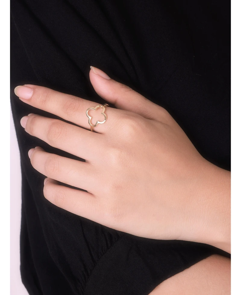 Devata Clover Ring in 14K Gold, Size 9
