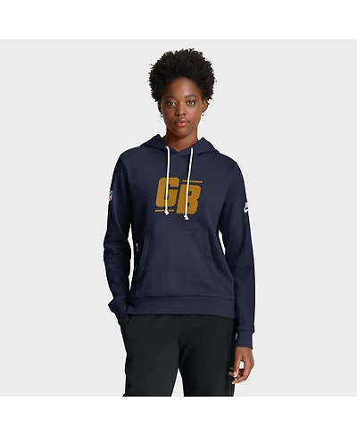 Nike Women's Navy Green Bay Packers The 1923 Classic Sideline Dri-fit Pullover Hoodie