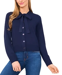 CeCe Women's Tie Neck Cardigan Sweater