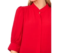 CeCe Women's 3/4-Sleeve Collared Button Down Top