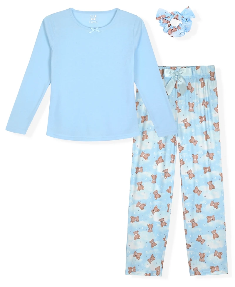 Max & Olivia Little and Big Girls 3-Piece Printed Pajama Set