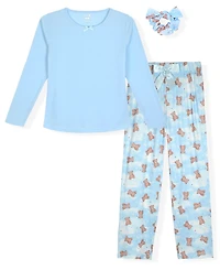 Max & Olivia Little and Big Girls 3-Piece Printed Pajama Set