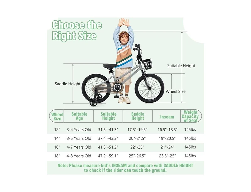 Inch Kids Bike Adjustable with Transparent Chain Cover for Ages 4