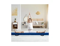 Akiudex 9FT Foldable Gymnastics Balance Beam with Foam Padding and Wood Base