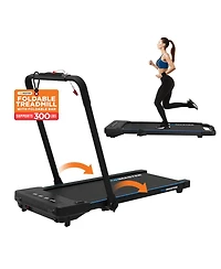 RunMaster 2-in-1 Folding Treadmill – 2.5HP Under-Desk Electric Treadmill with Foldable Handle, Bluetooth, 12 Exercise Programs & Large Belt &#x