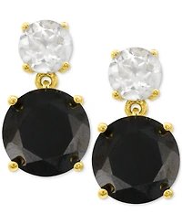 Rose de France 5-5/8 ct. t w. and Amethyst 1-1/3 t.w.Drop Earrings 14K Gold-Plated Sterling Silver