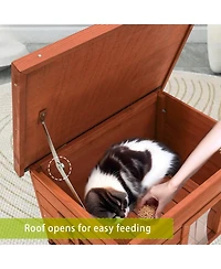 Aostirmotor Waterproof Outdoor Indoor Cat House with Roof