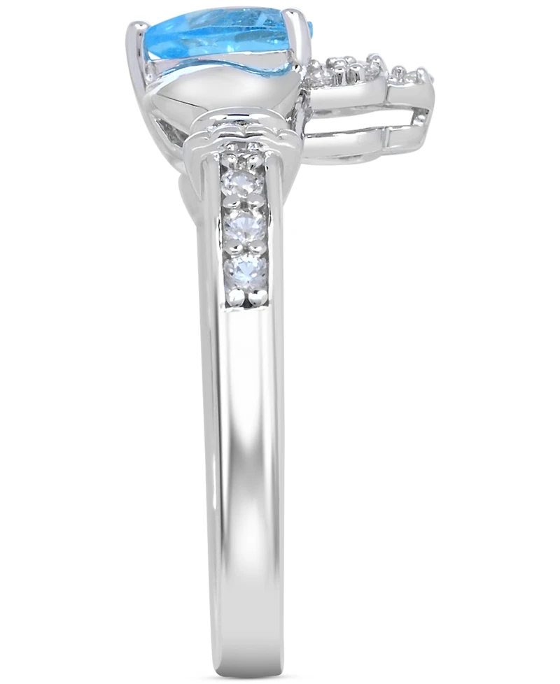 Lab-created Emerald 3/4 ct. t.w. and White Sapphire 1/3 "I Love You" Inscription Heart Promise Ring Sterling Silver