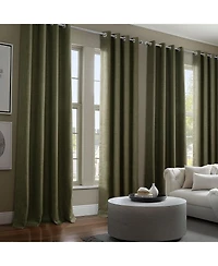 Half Price Drapes Grommet Textured Faux Linen Room Darkening Curtain
