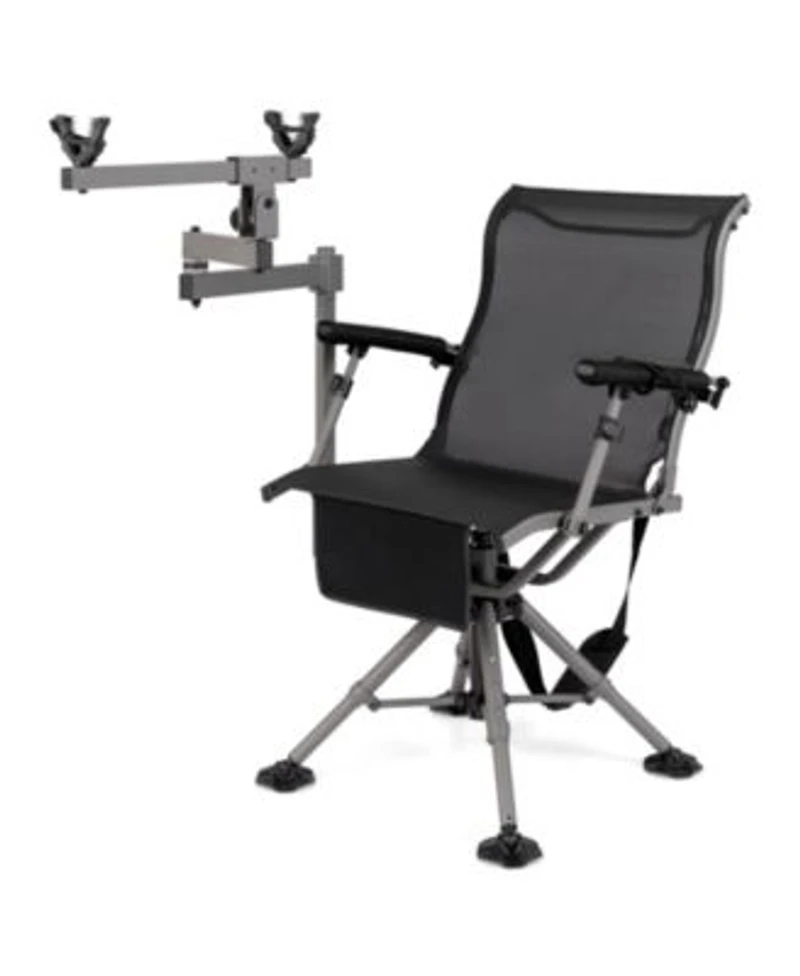 Akiudex Adjustable 360 degree Swivel Hunting Chair with Gun Holder Carry Strap